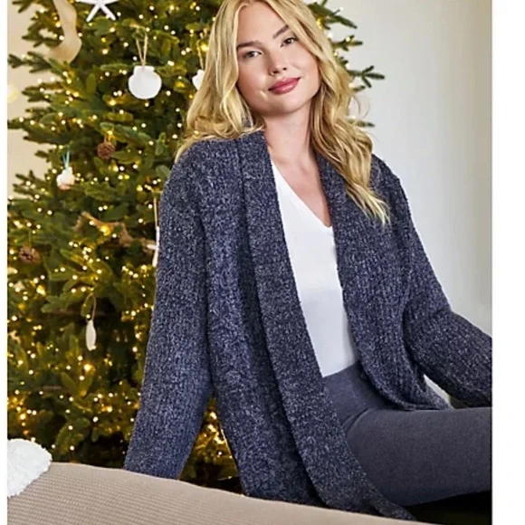*NEW* Barefoot Dreams Cozy Chic Cabin Cable Cardigan - Picture 1 of 14